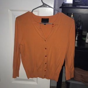 Orange Cynthia Rowley Button-Down Sweater